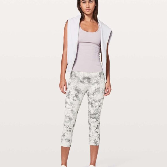 Lululemon Wunder Under Crop (Hi-Rise) Marble Print Leggings - Picture 1 of 6